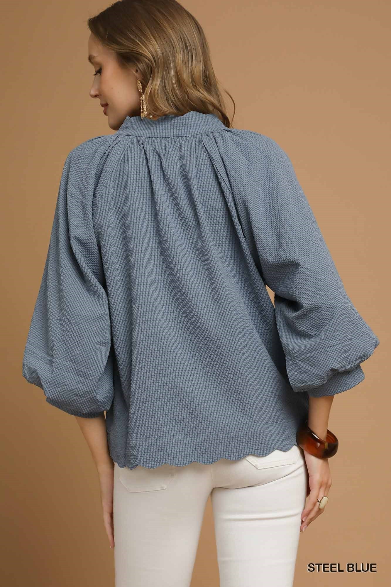 Split V Neck Top