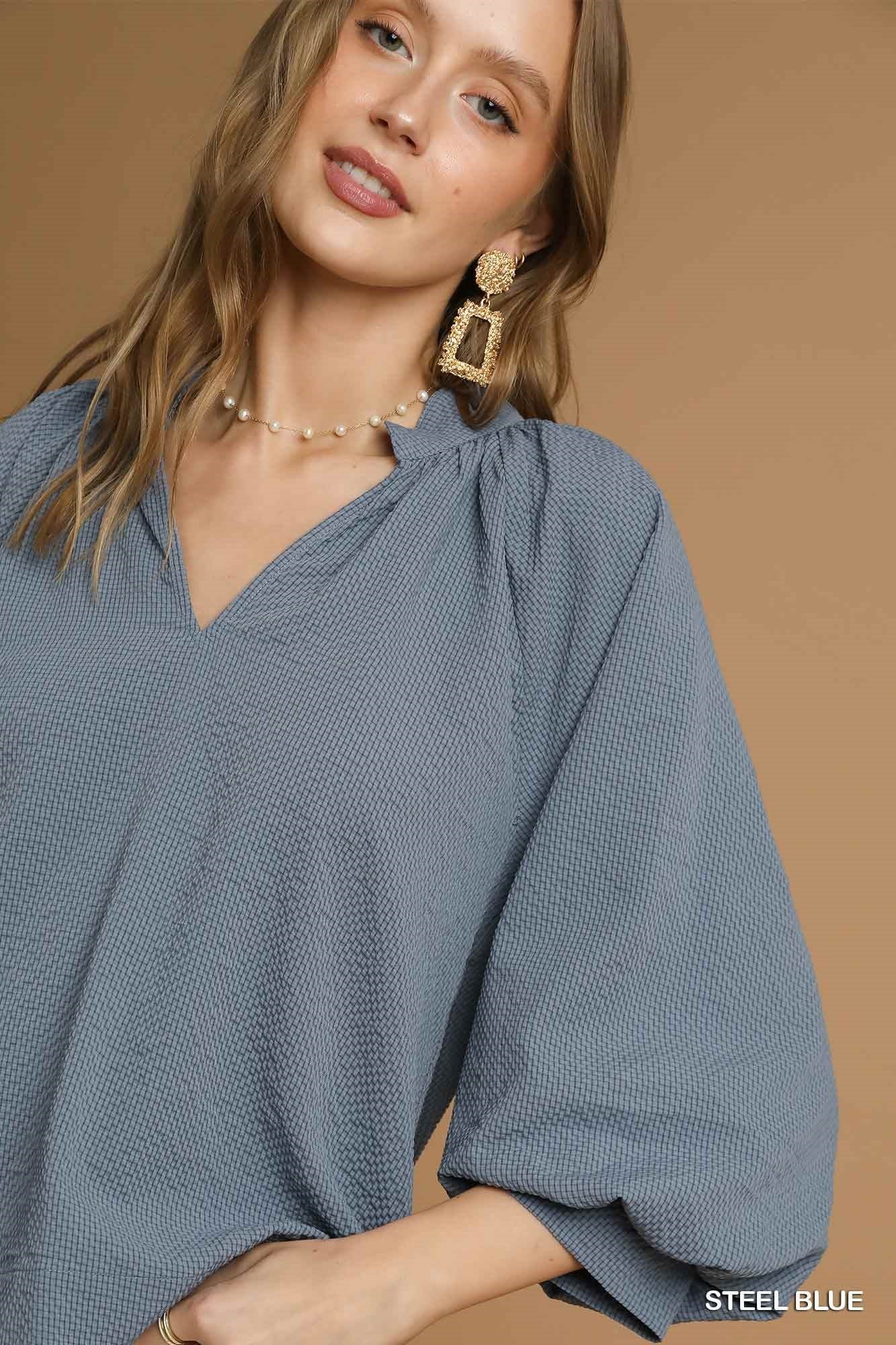 Split V Neck Top