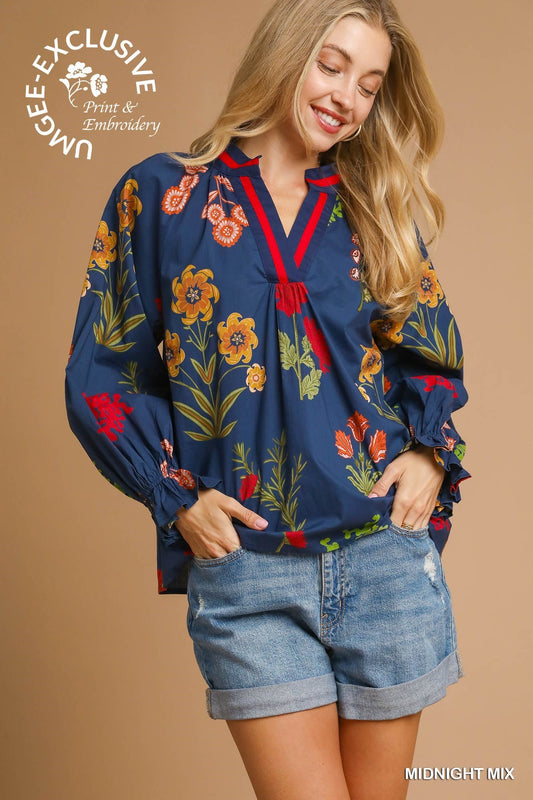 Floral Popover Top