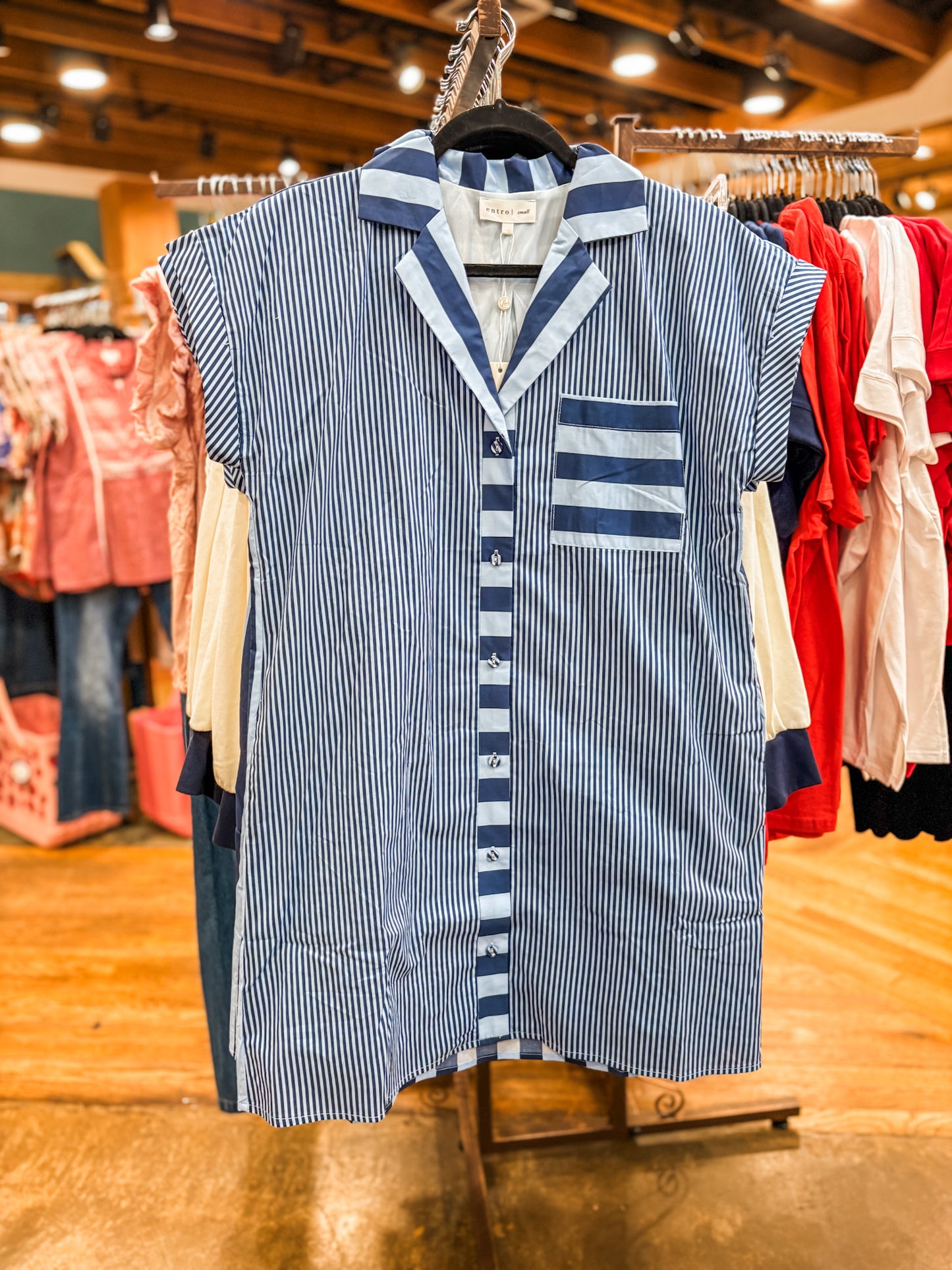 Contrasting Striped Mini Dress