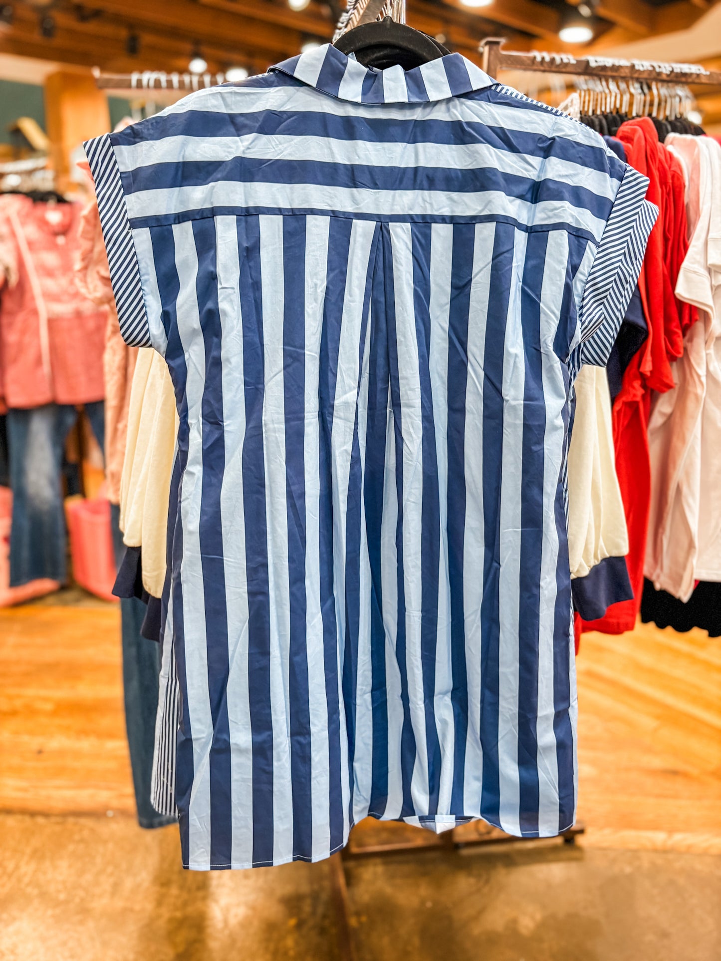 Contrasting Striped Mini Dress