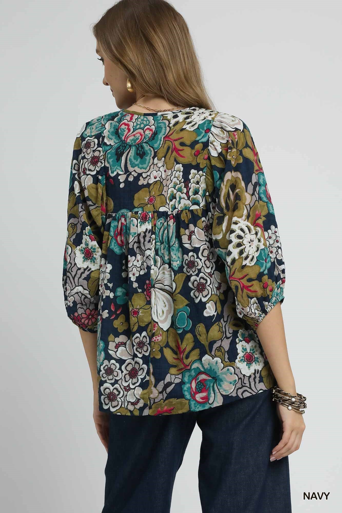 Floral Smocked Top