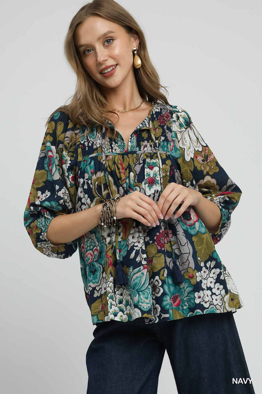 Floral Smocked Top