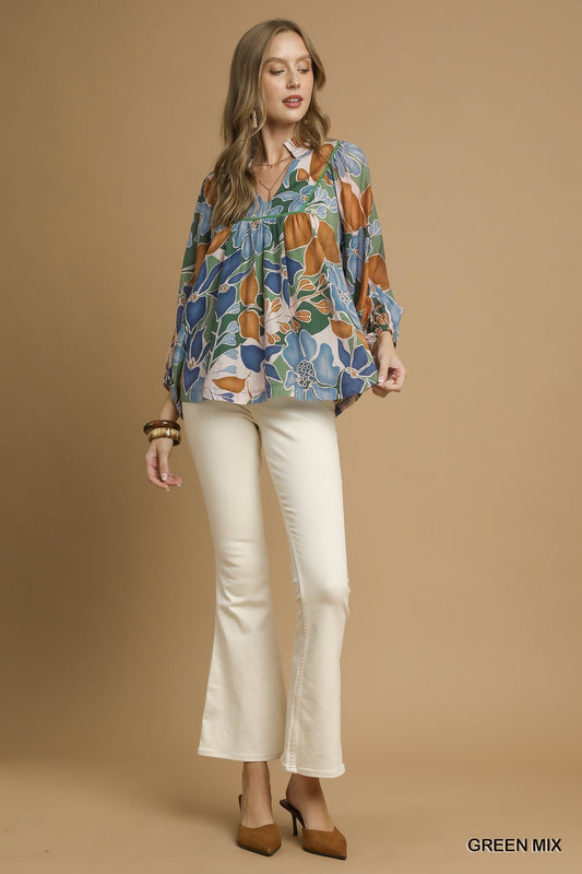 Abstract Floral Top