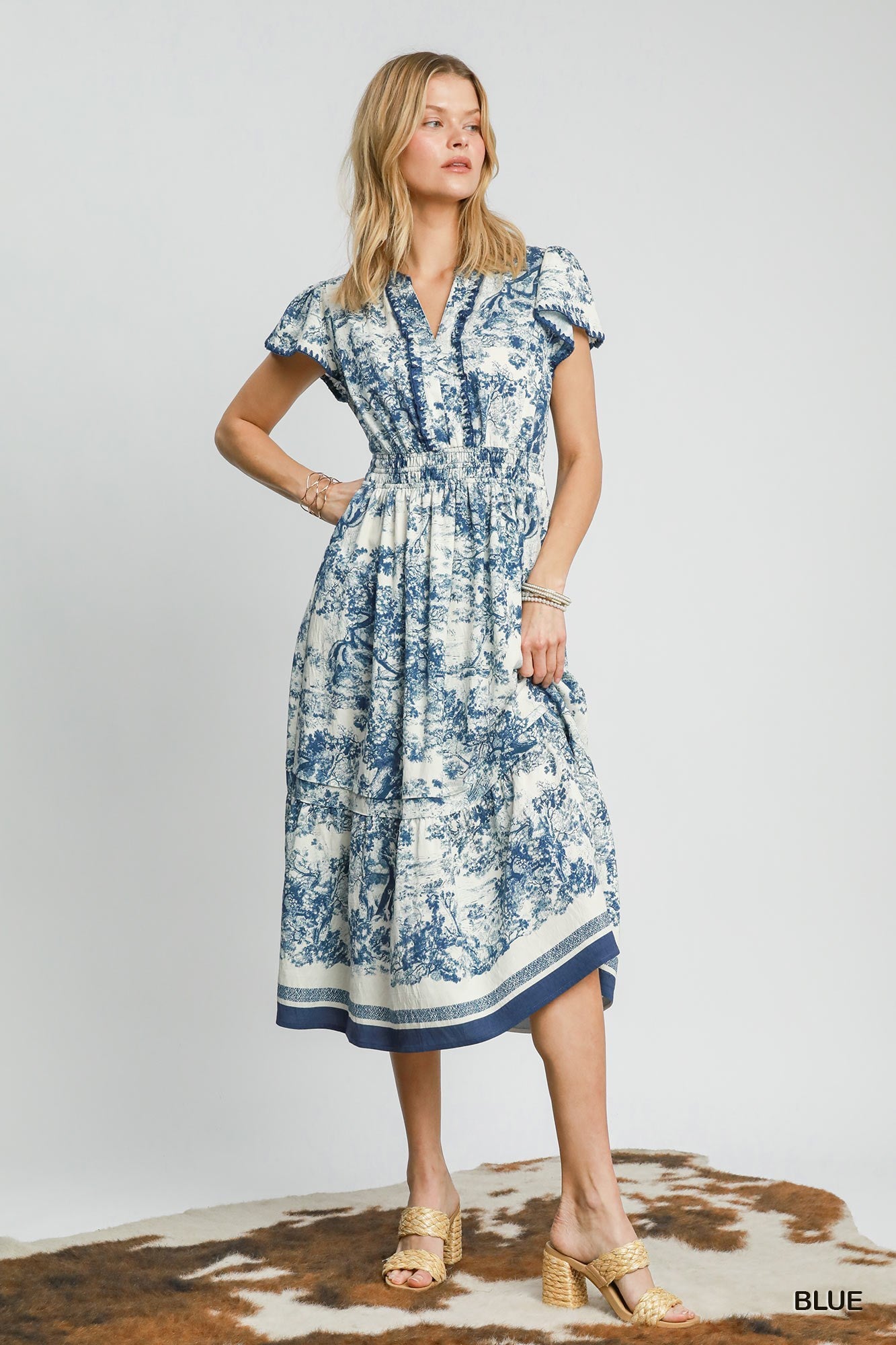 Blue and White Maxi Dress