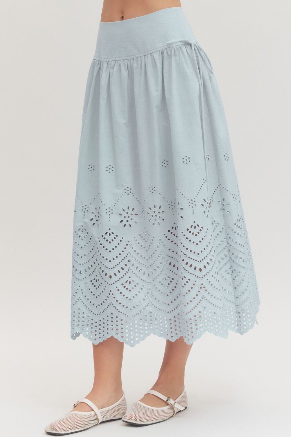 Eyelet Maxi Skirt