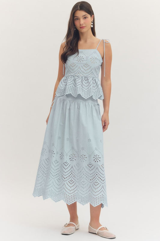 Eyelet Maxi Skirt