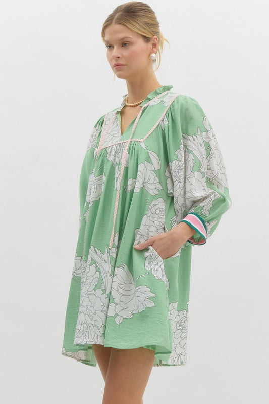 Floral Print Pullover Dress