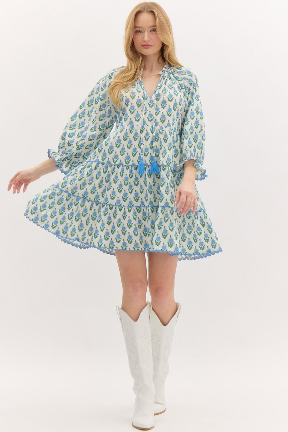 Floral Tiered Mini Dress