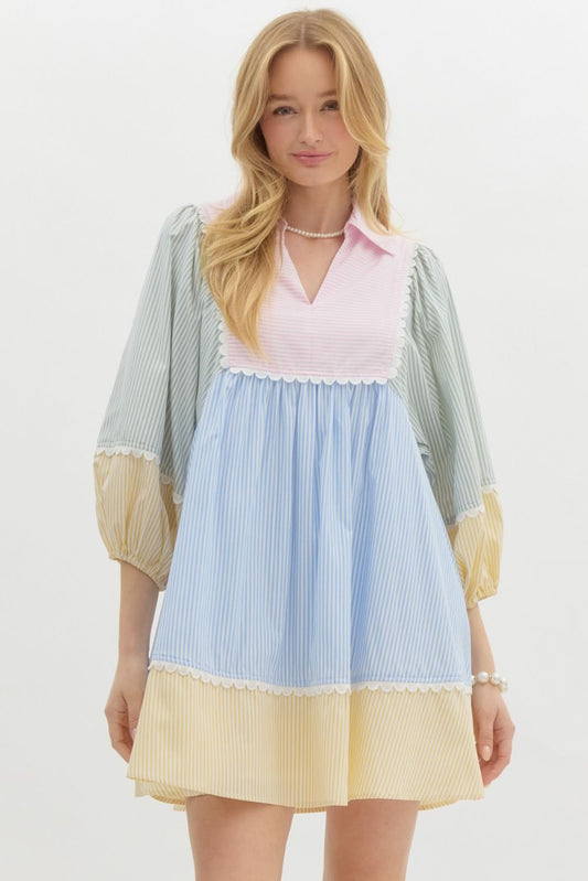 Striped Colorblocked Dress