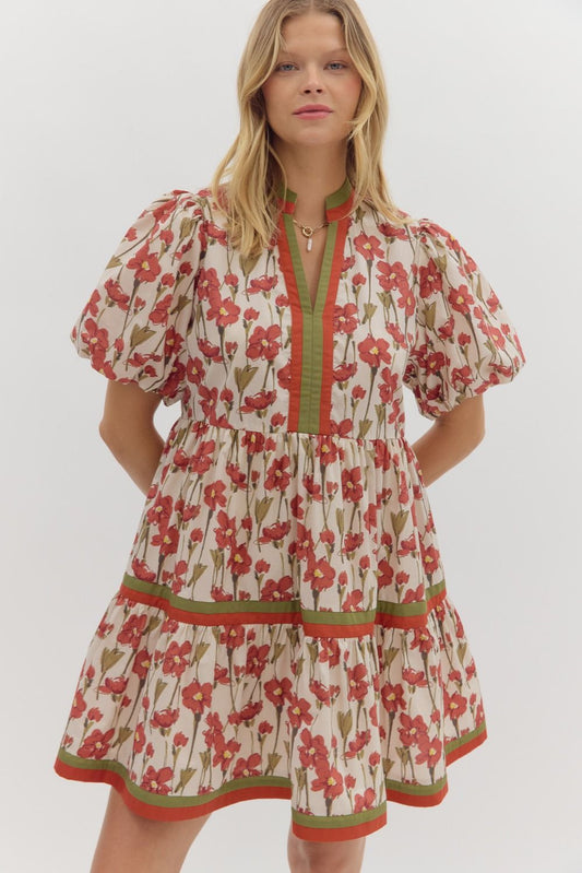 Floral Tiered Mini Dress