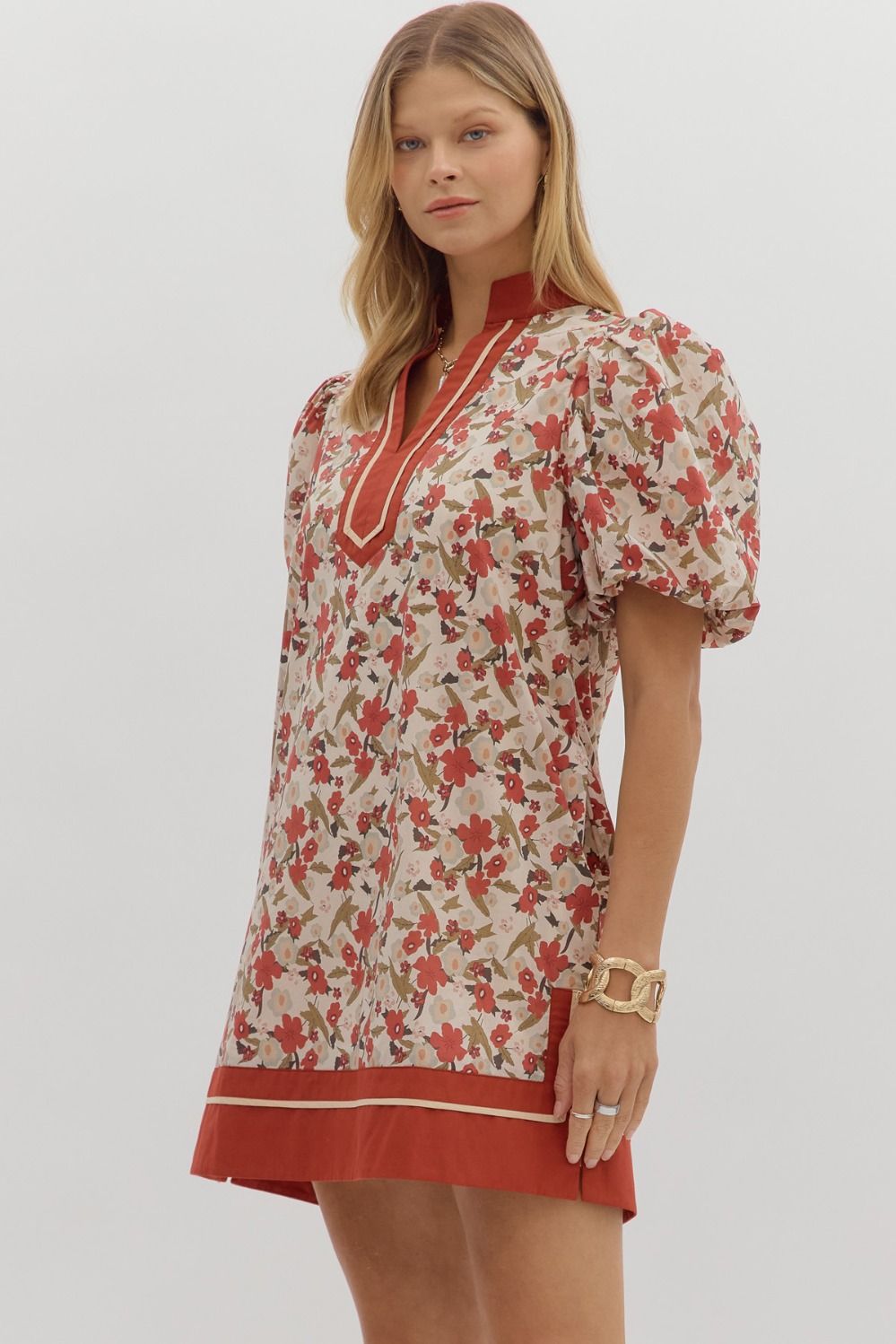 Fall Floral Mini Dress