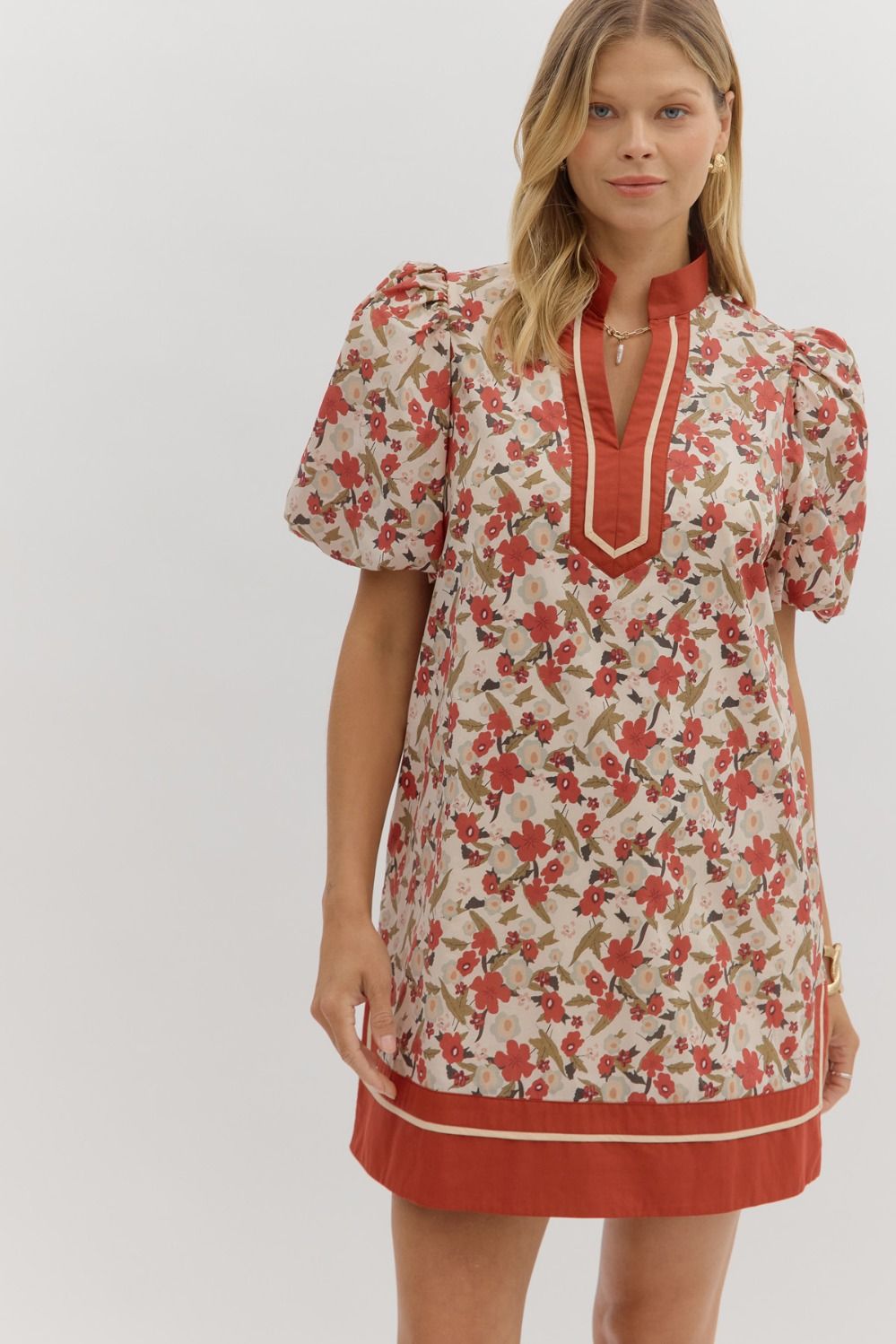Fall Floral Mini Dress