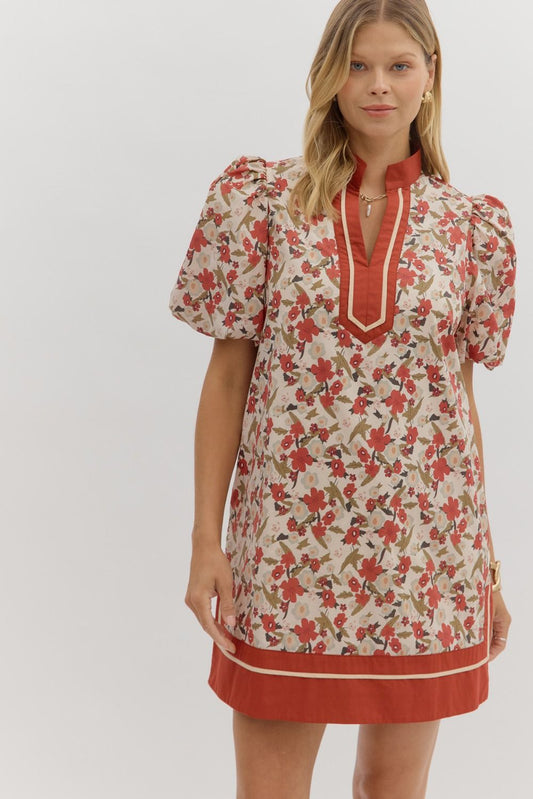 Fall Floral Mini Dress
