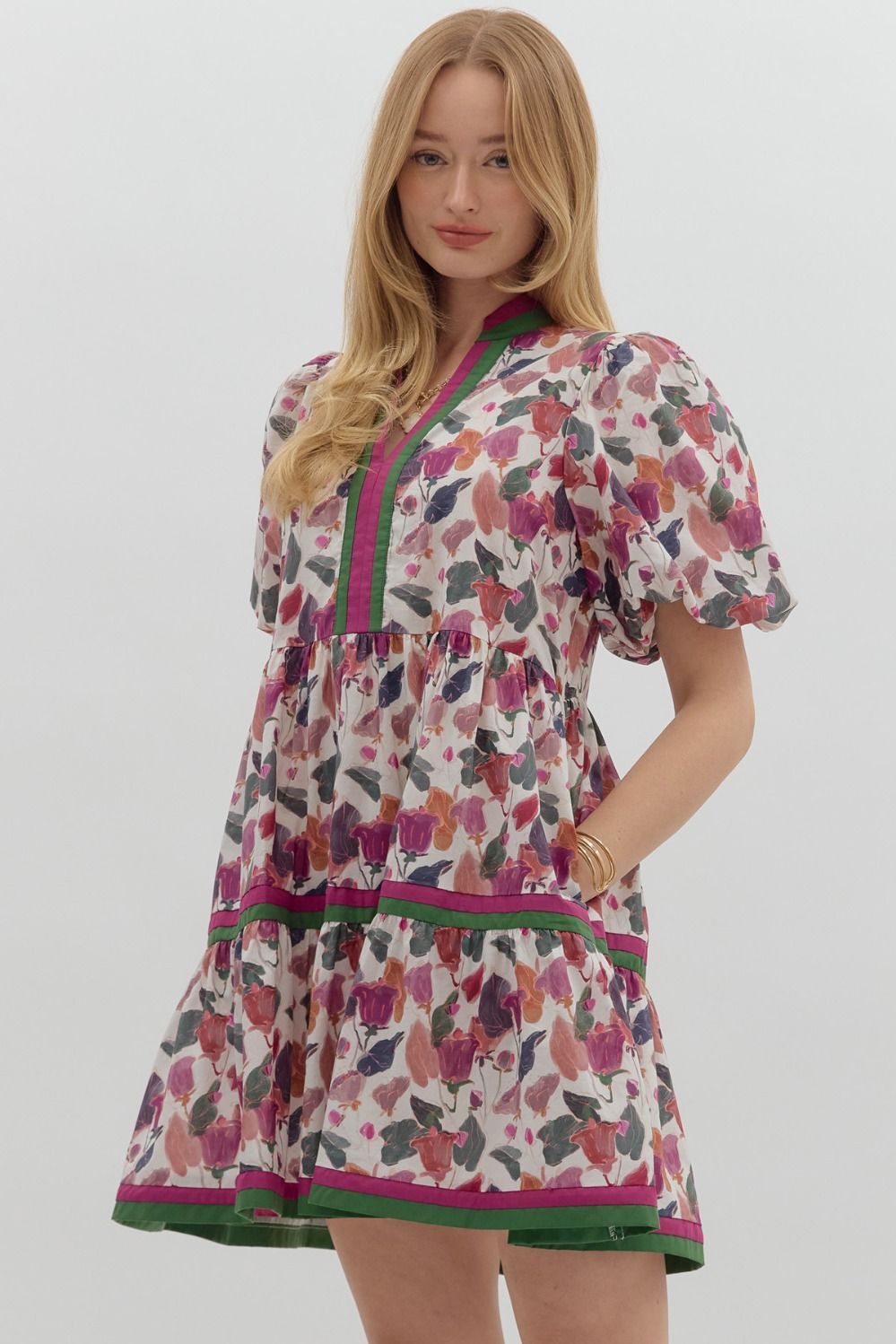 Floral Plum Mini Dress
