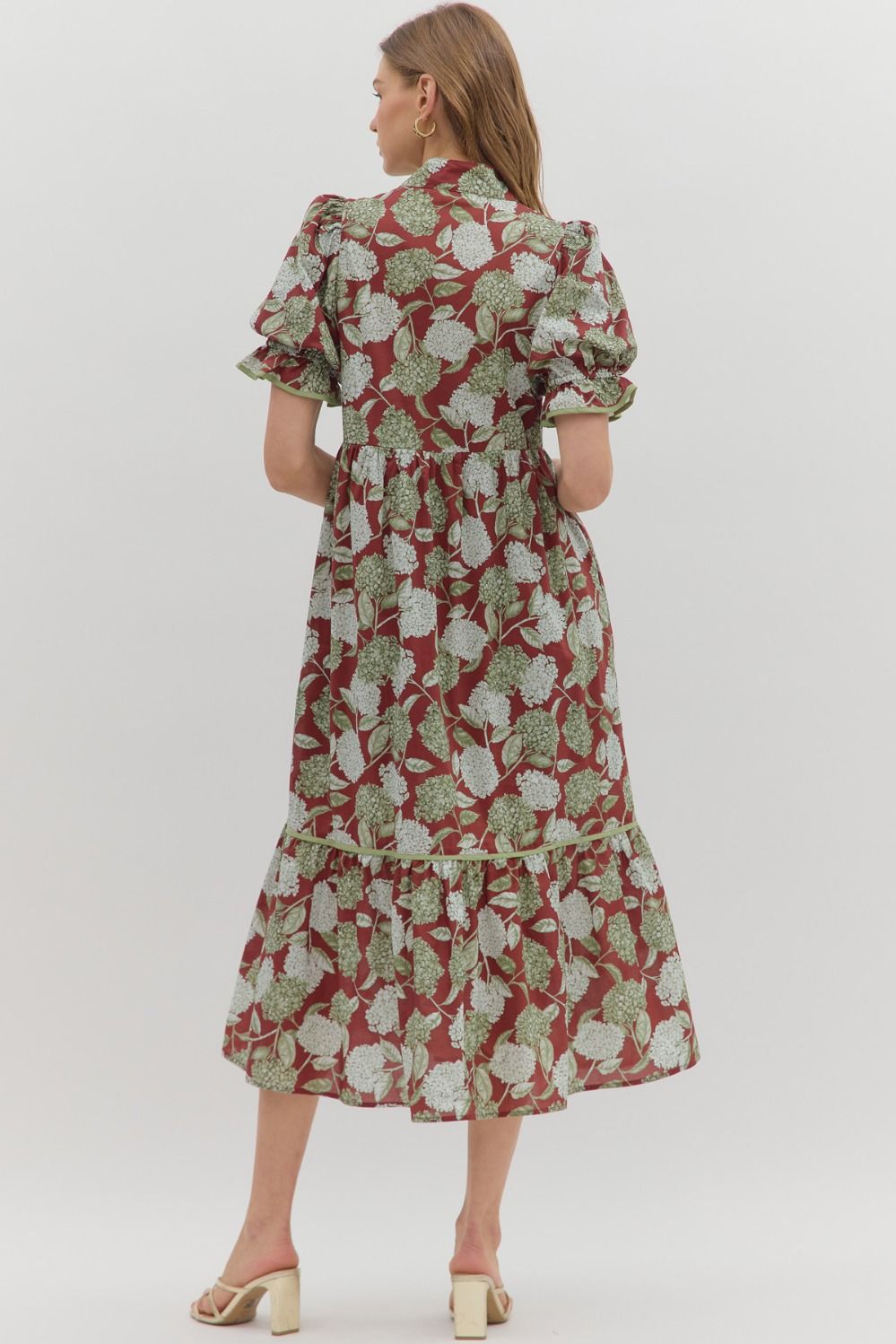Dress SS Burgundy Hydrangea