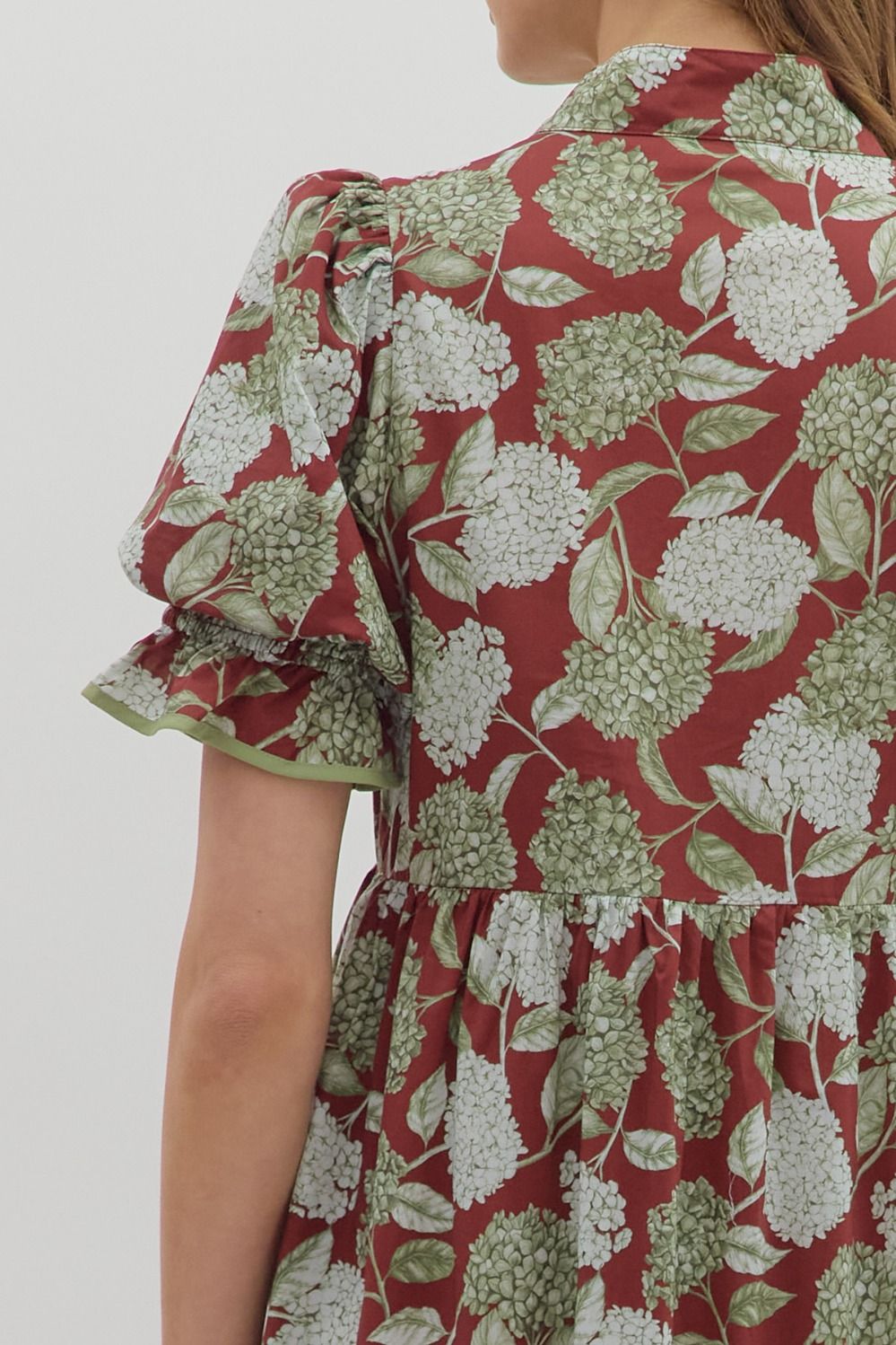Dress SS Burgundy Hydrangea