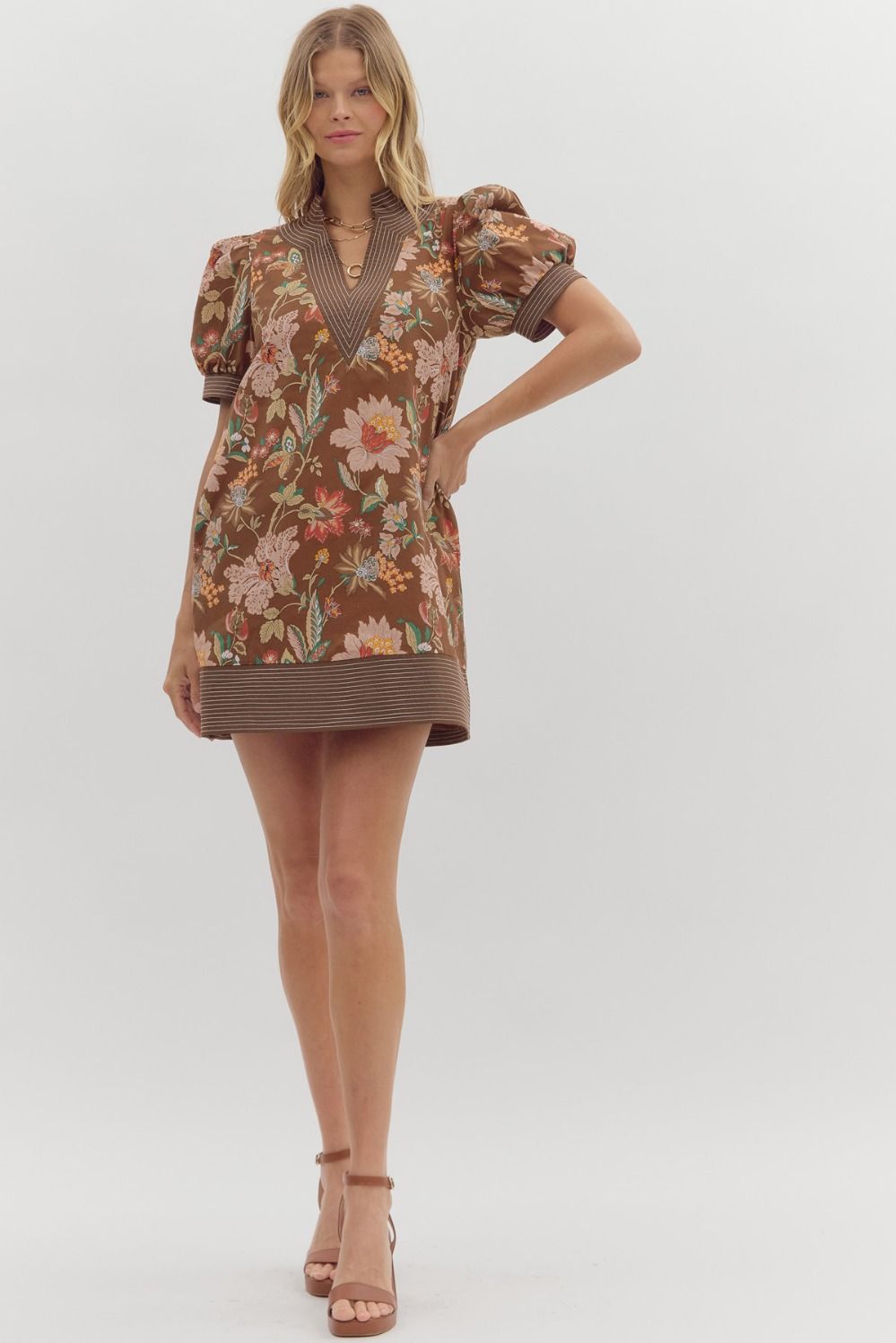 Autumn Floral Mini Dress