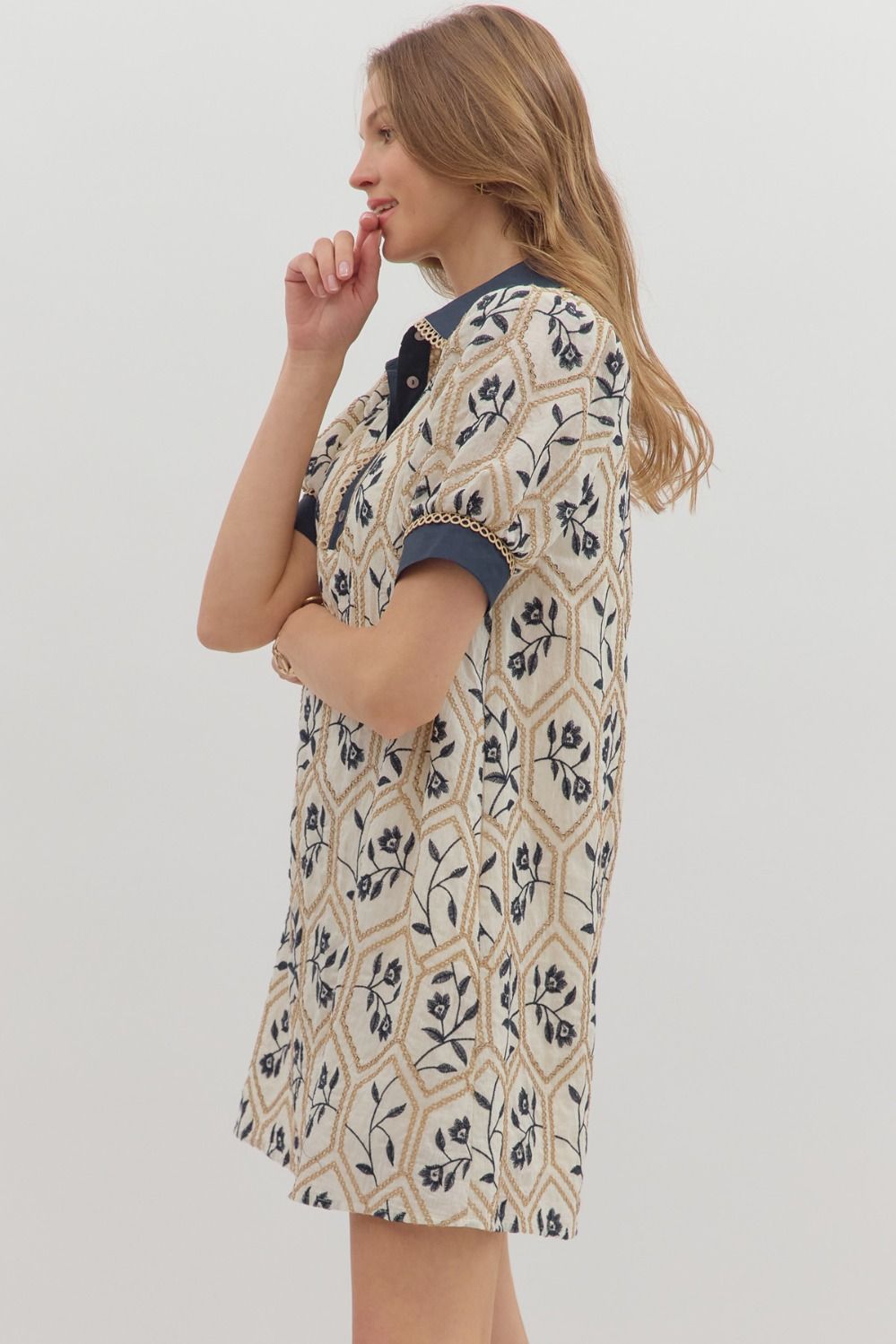 Floral Embroidered Mini Dress