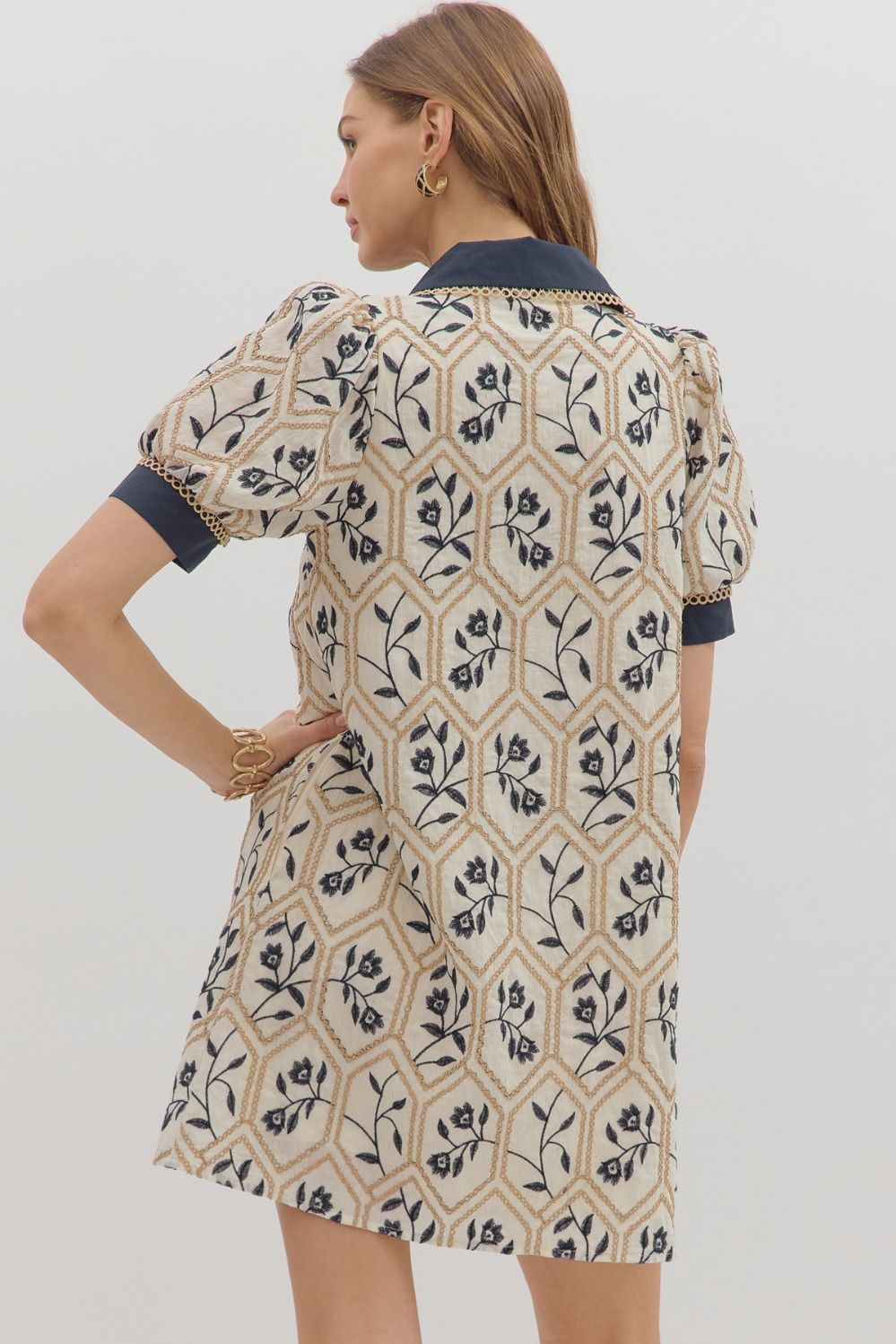 Floral Embroidered Mini Dress