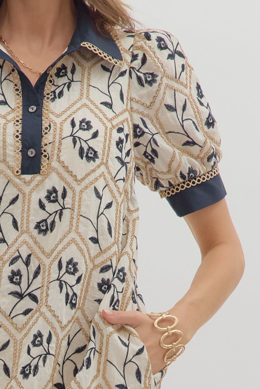 Floral Embroidered Mini Dress