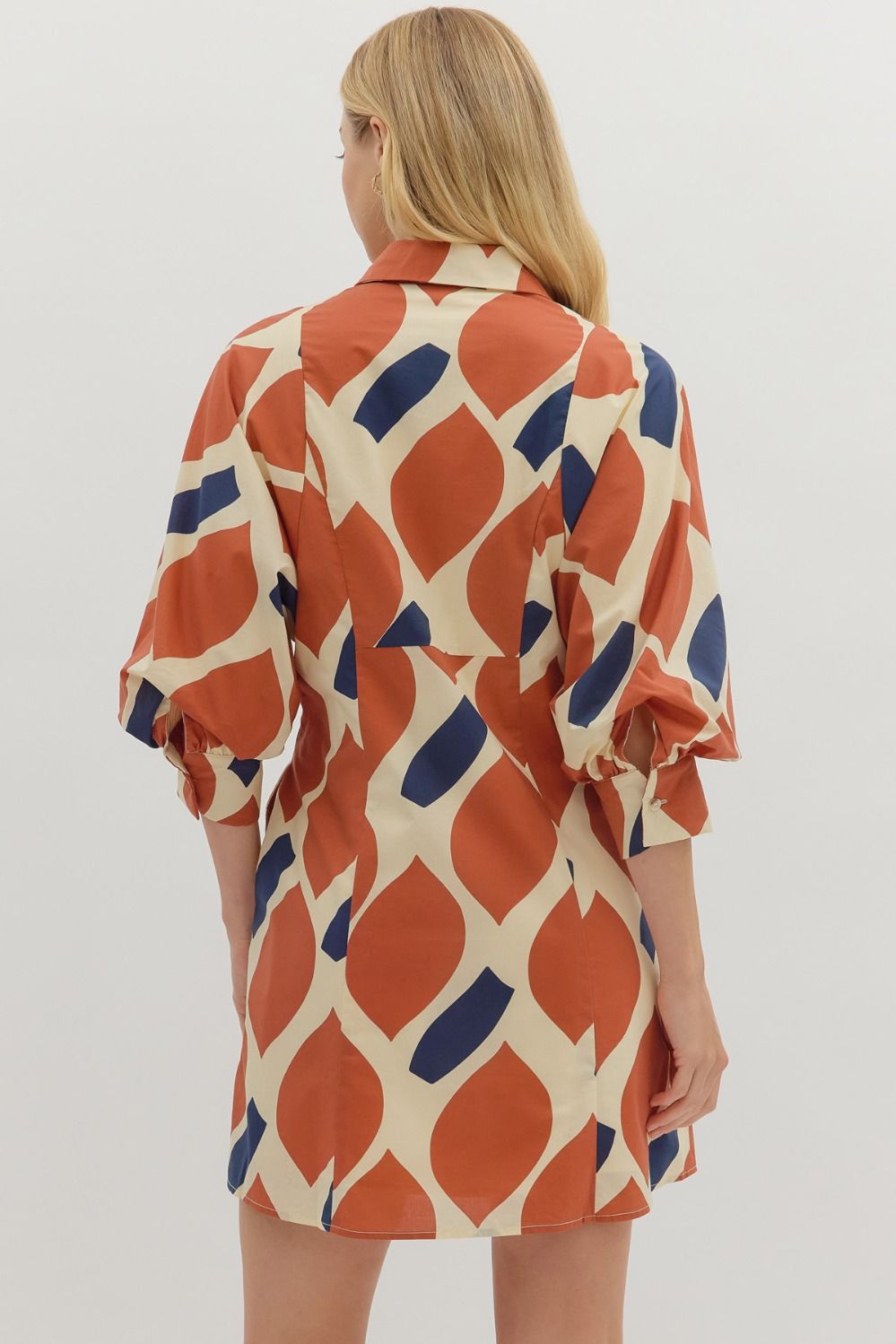 Abstract Print Shirt Dress