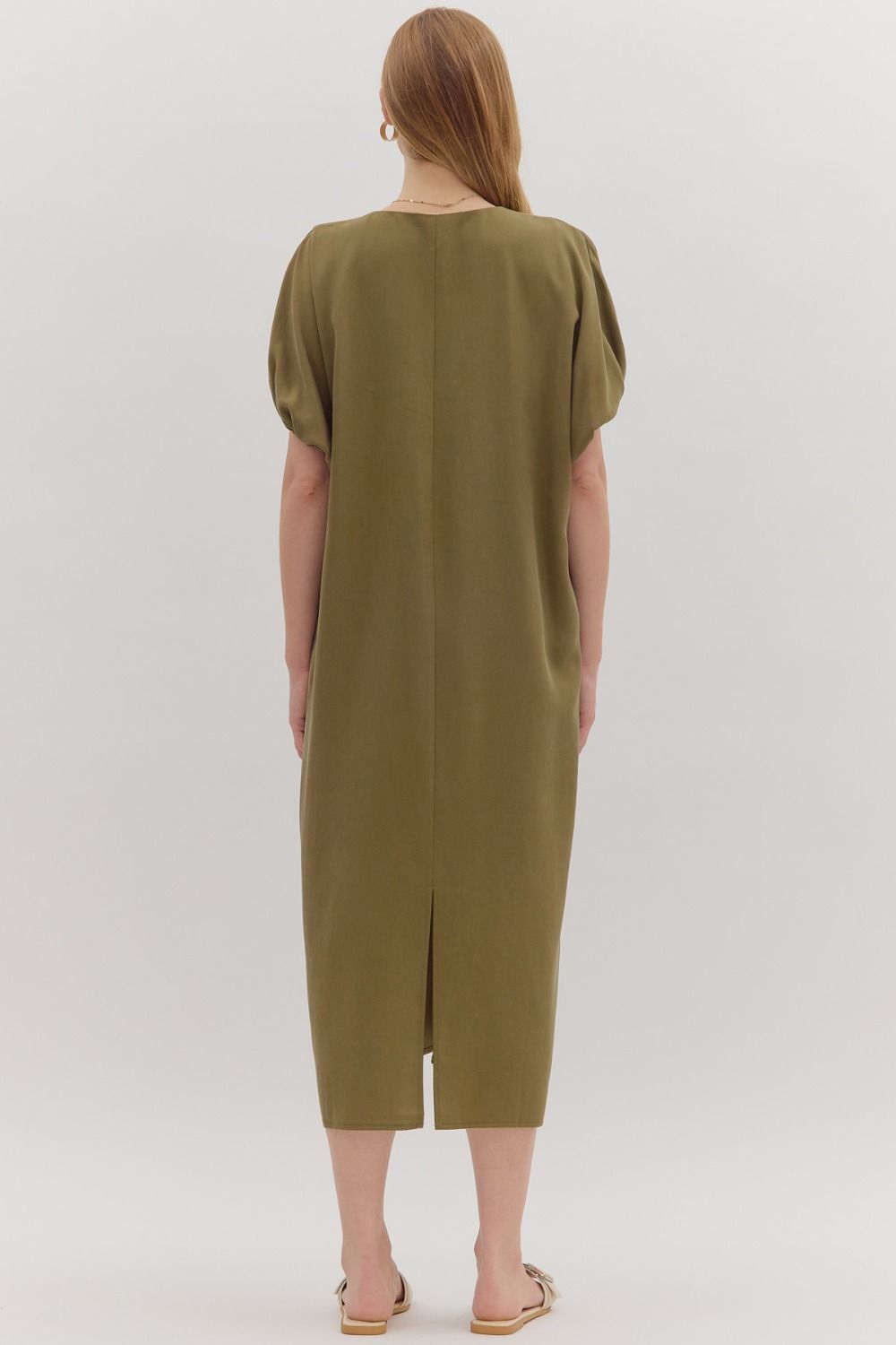 Short Puff Sleeve Caftan Dress