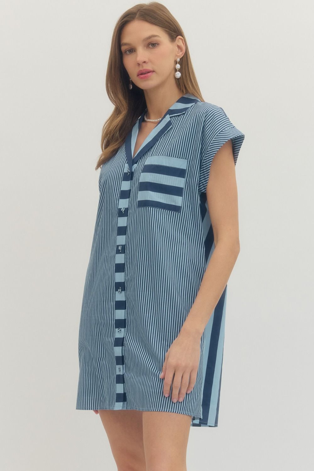 Contrasting Striped Mini Dress