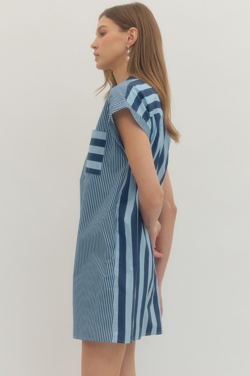 Contrasting Striped Mini Dress