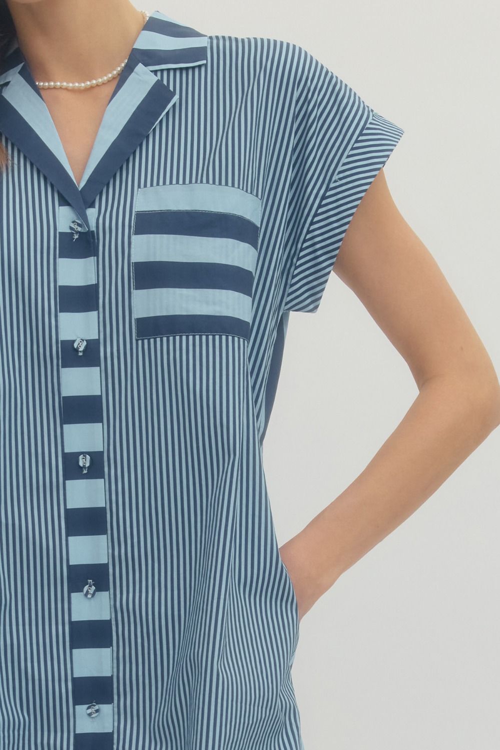 Contrasting Striped Mini Dress