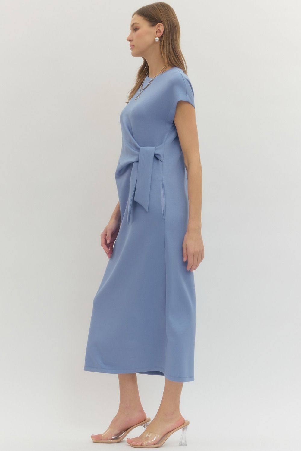 Side Tie Midi Dress
