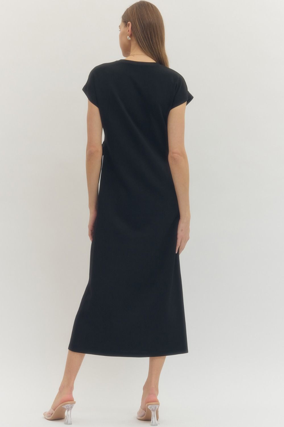 Side Tie Midi Dress