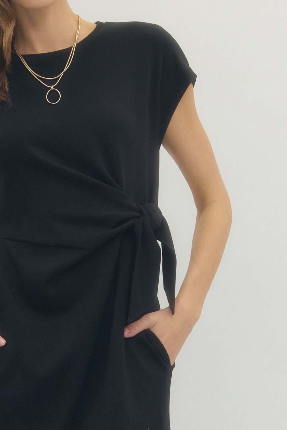 Side Tie Midi Dress