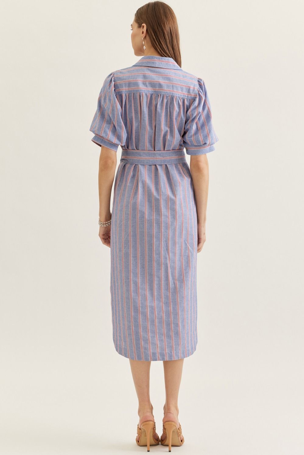 Striped Midi Shirt Dress