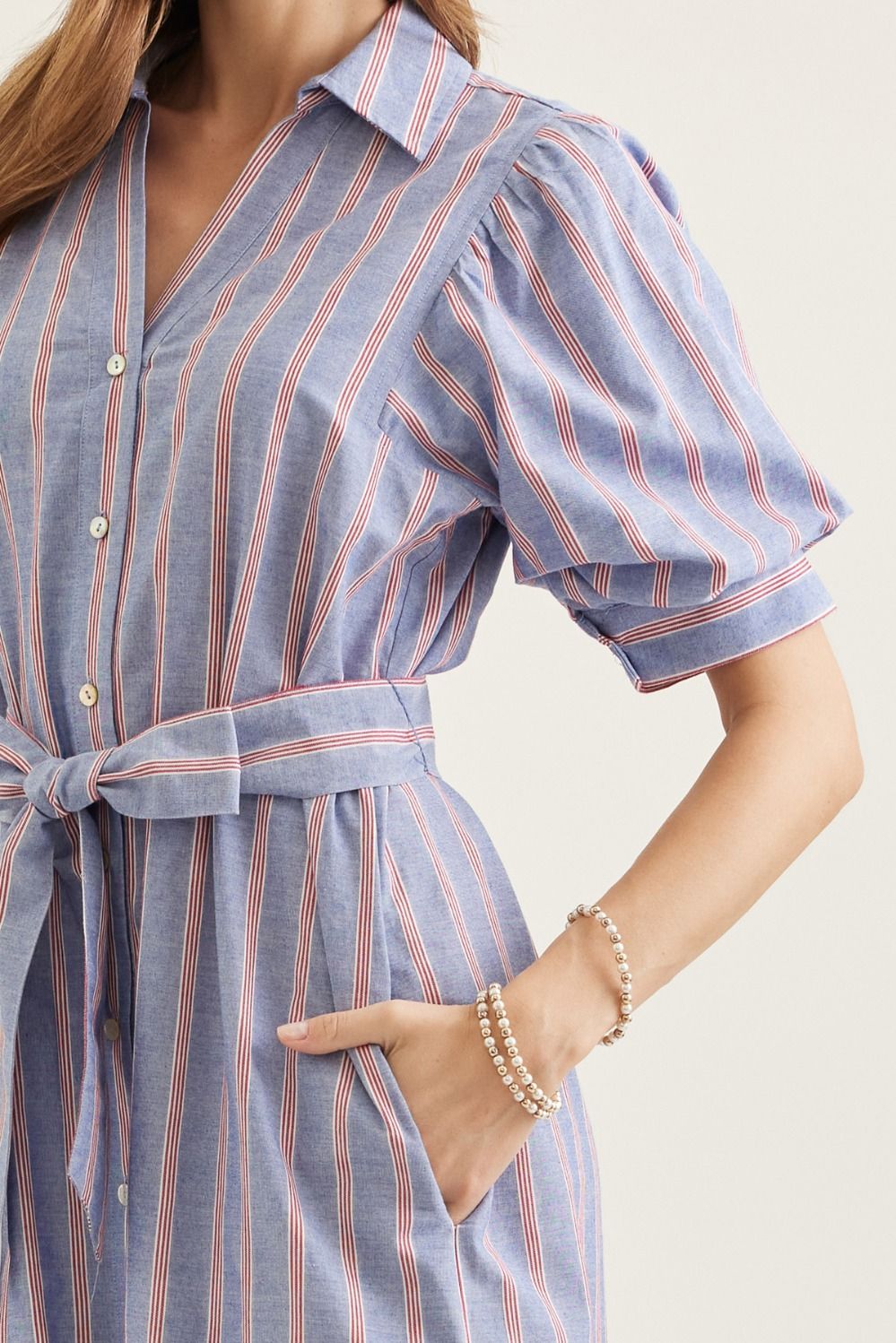 Striped Midi Shirt Dress