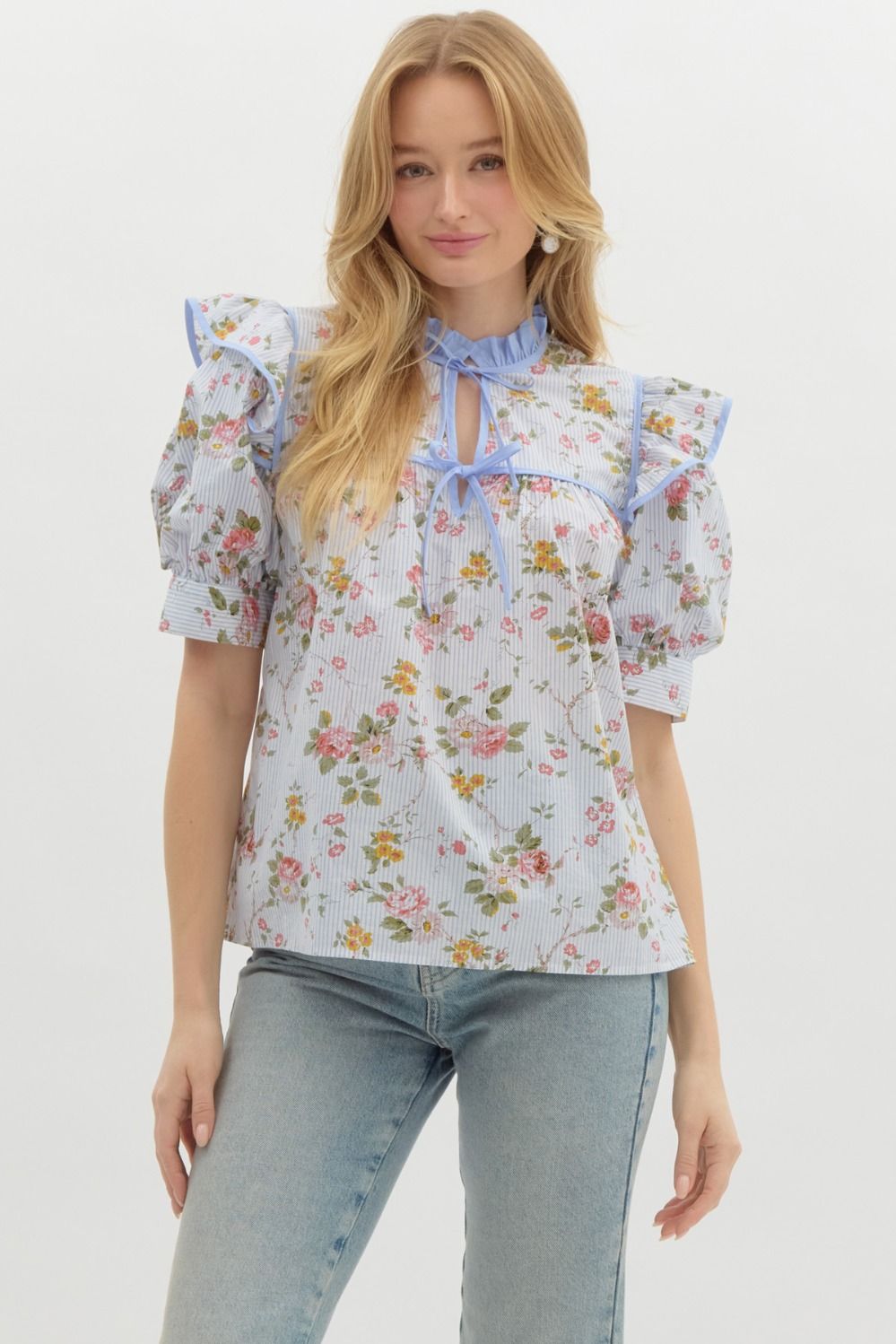 Floral Stripe Top