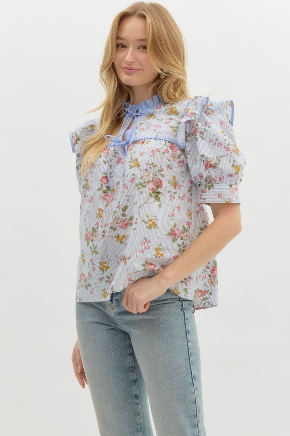 Floral Stripe Top