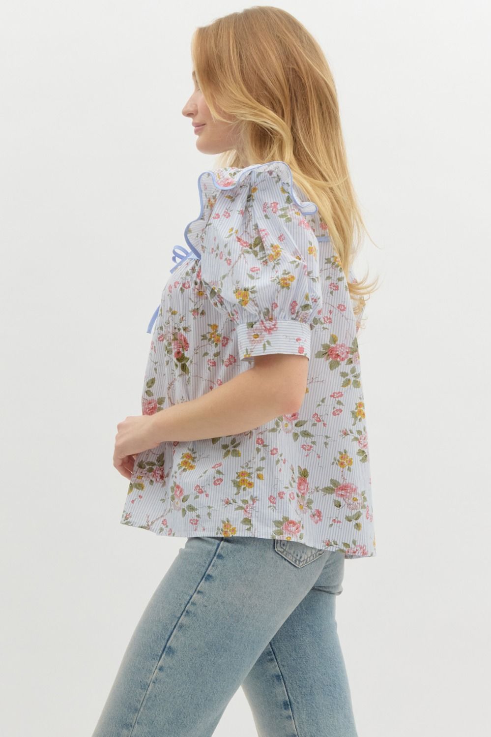 Floral Stripe Top