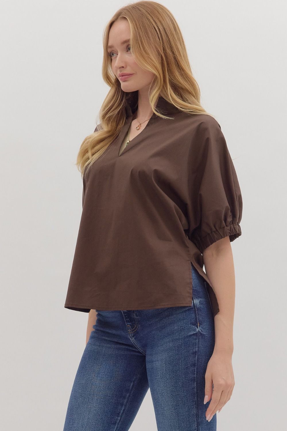 Puff sleeve Popover Top