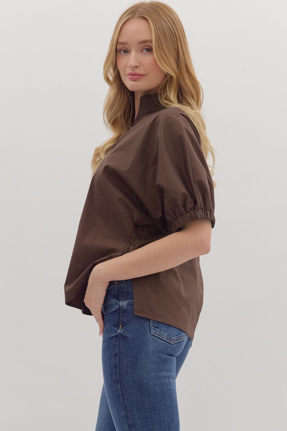 Puff sleeve Popover Top