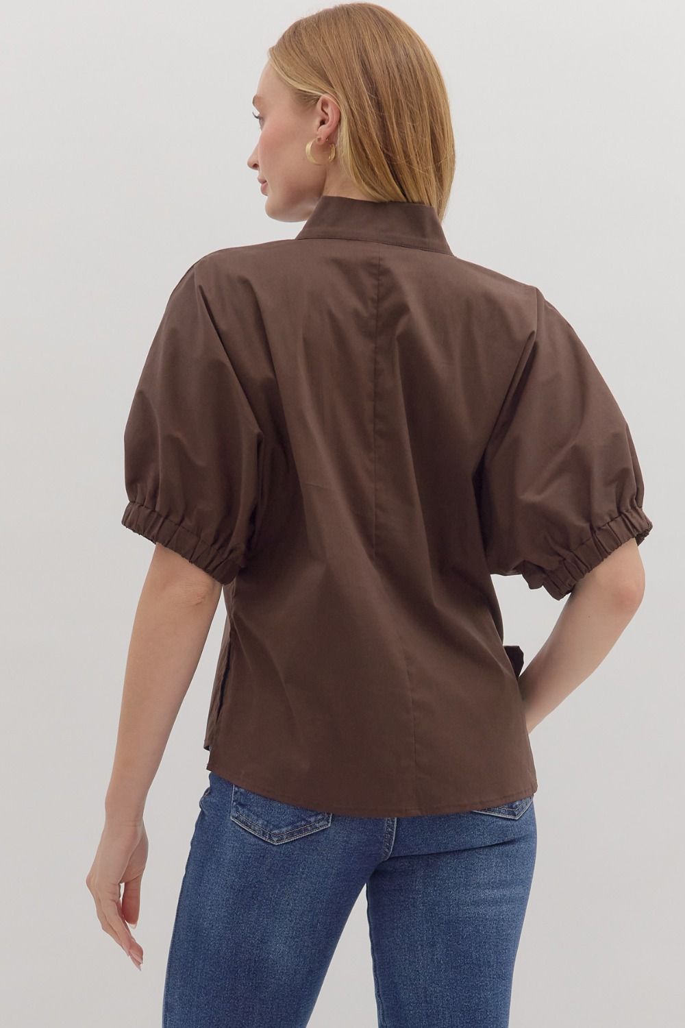 Puff sleeve Popover Top