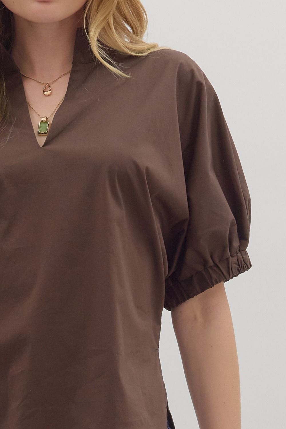 Puff sleeve Popover Top