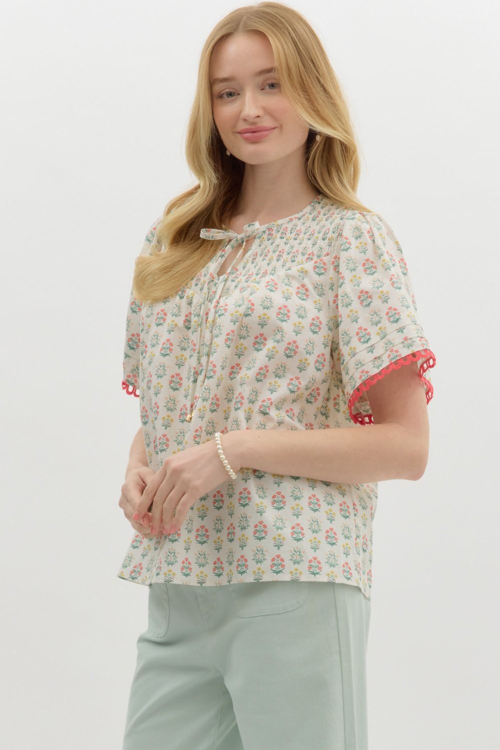 Floral Smocked Top
