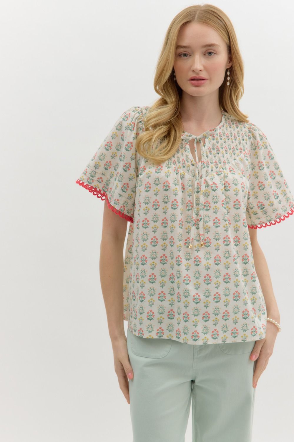 Floral Smocked Top