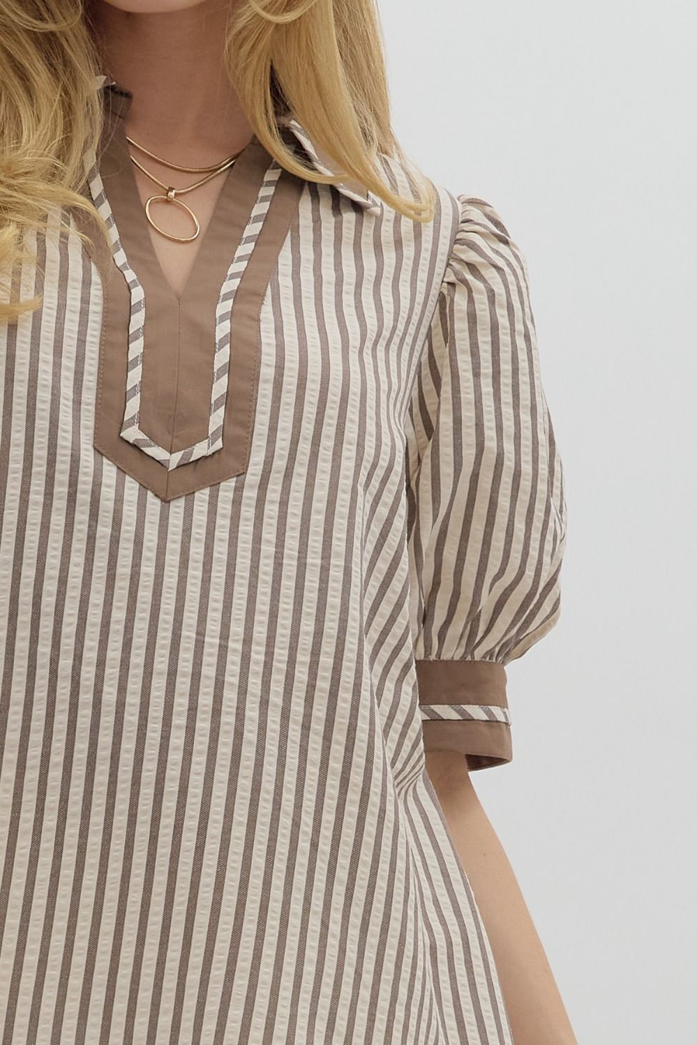 Striped Popover Top