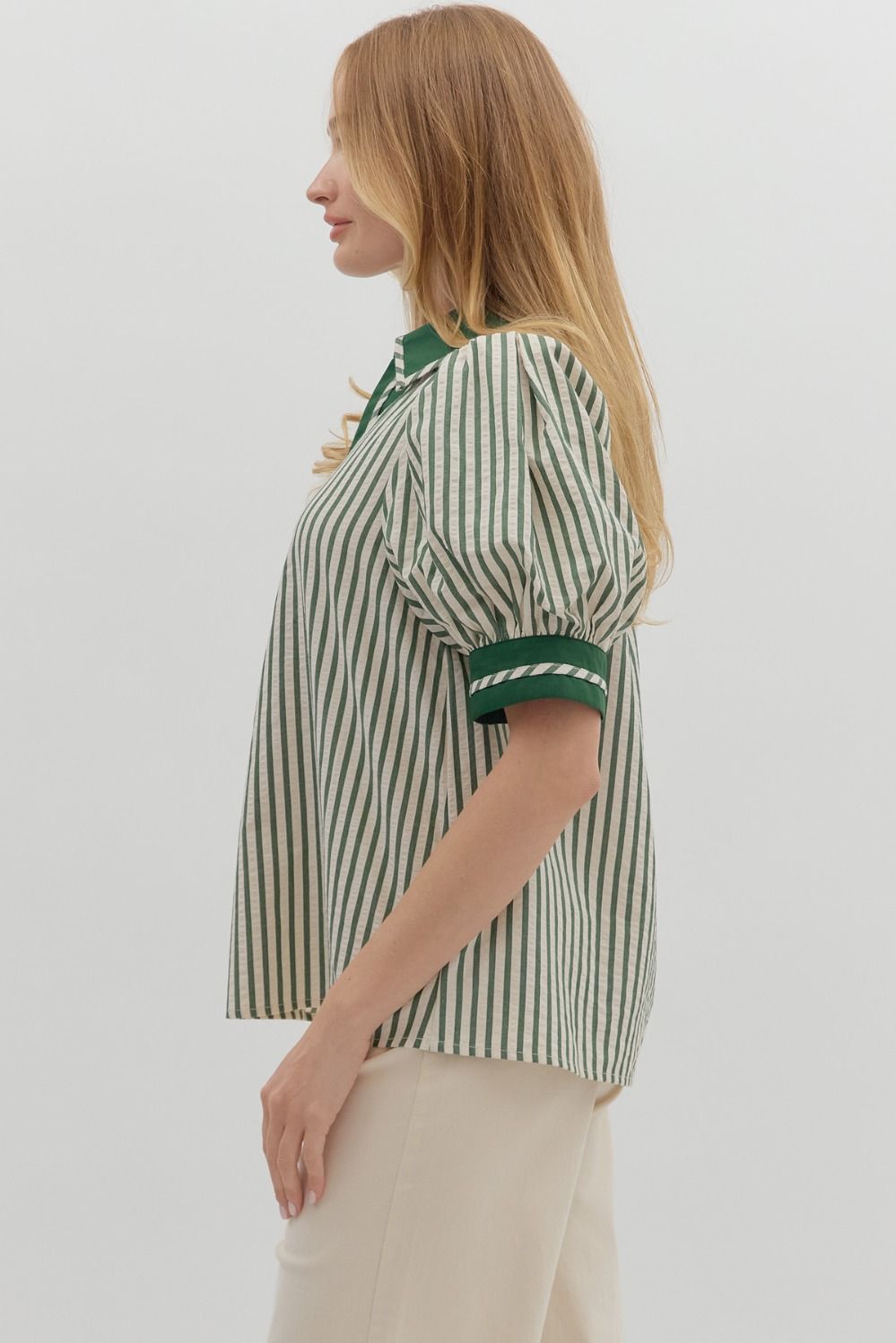 Striped Popover Top