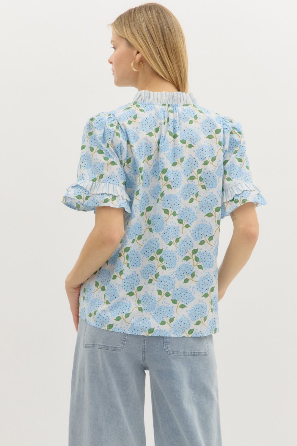 Floral Ruffle Sleeve Top