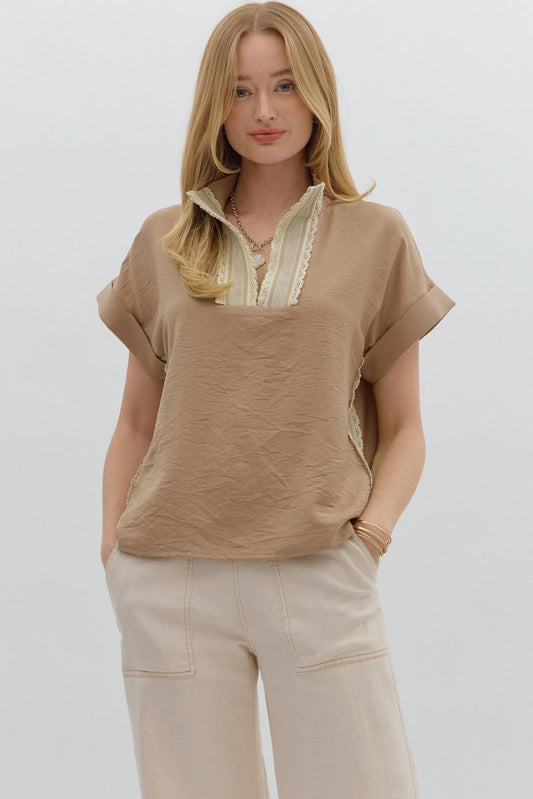 Crochet V-neck Top