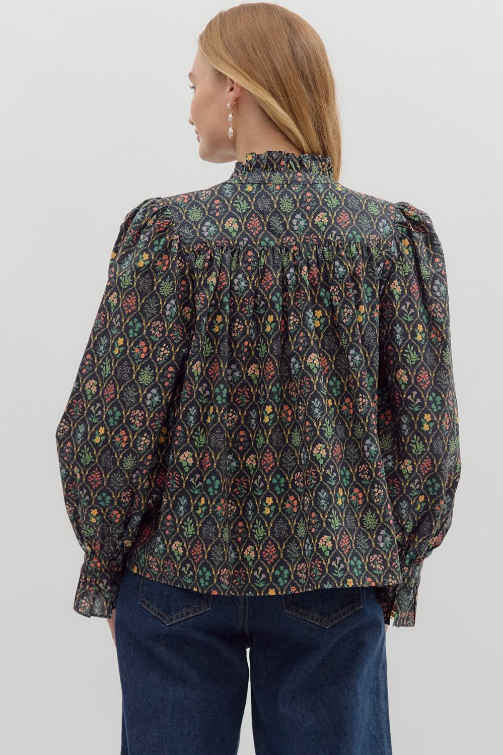 Multi-Floral Long Sleeve Top
