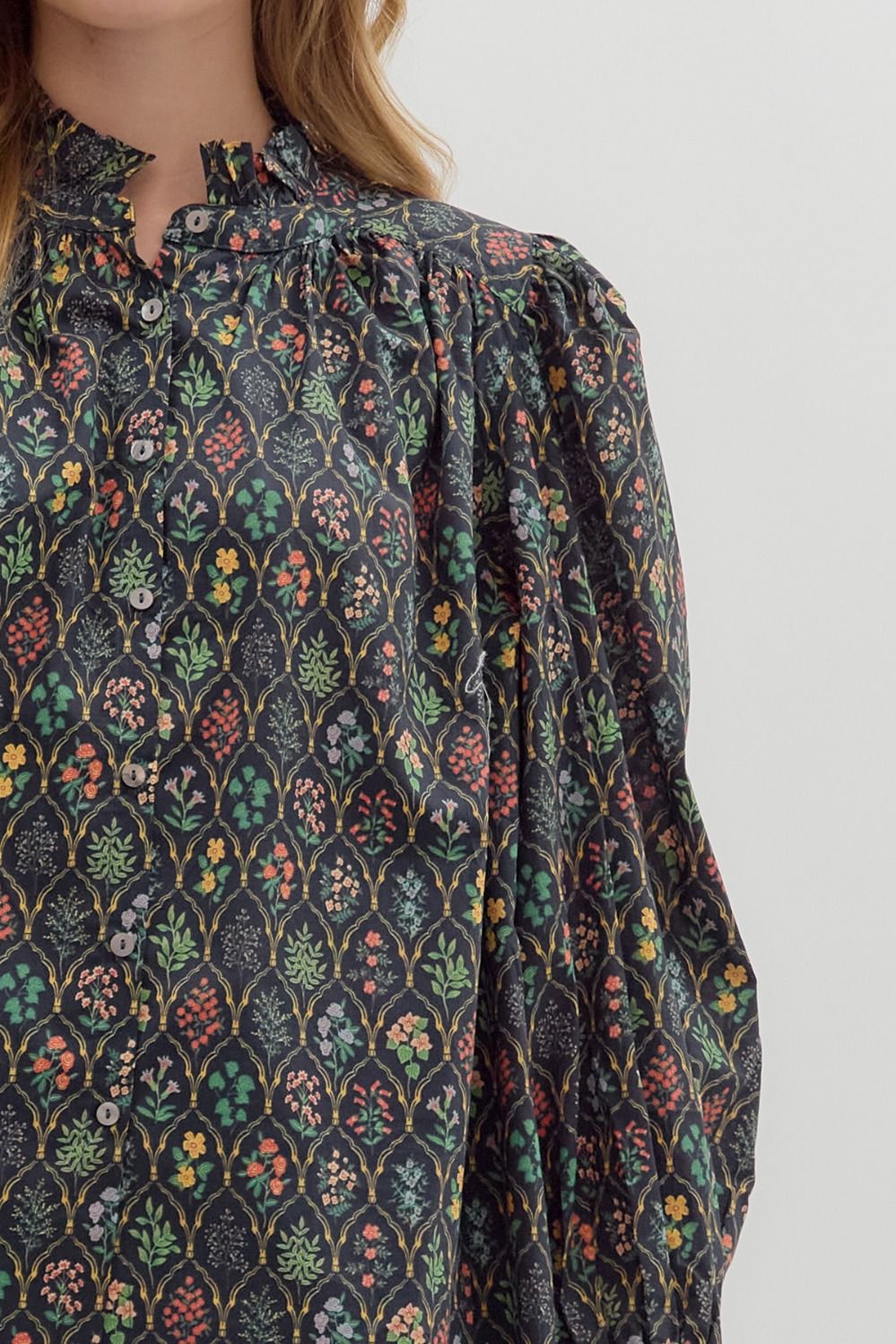 Multi-Floral Long Sleeve Top